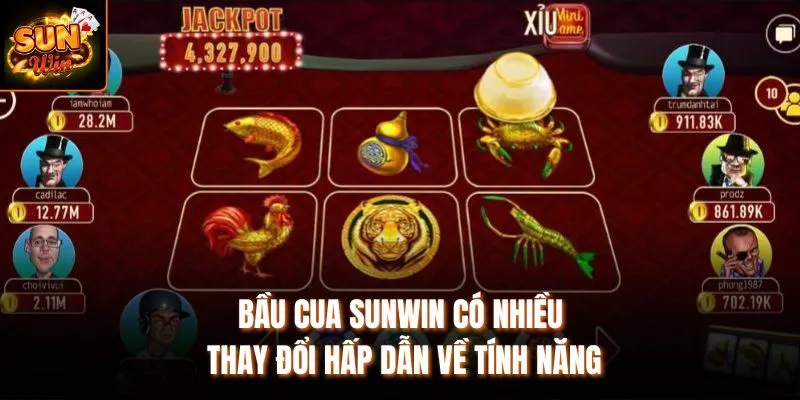 Bầu Cua Sunwin có nhiều thay đổi hấp dẫn về tính năng
