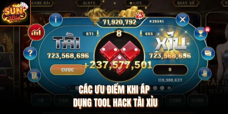 Các ưu điểm khi áp dụng tool hack Tài Xỉu